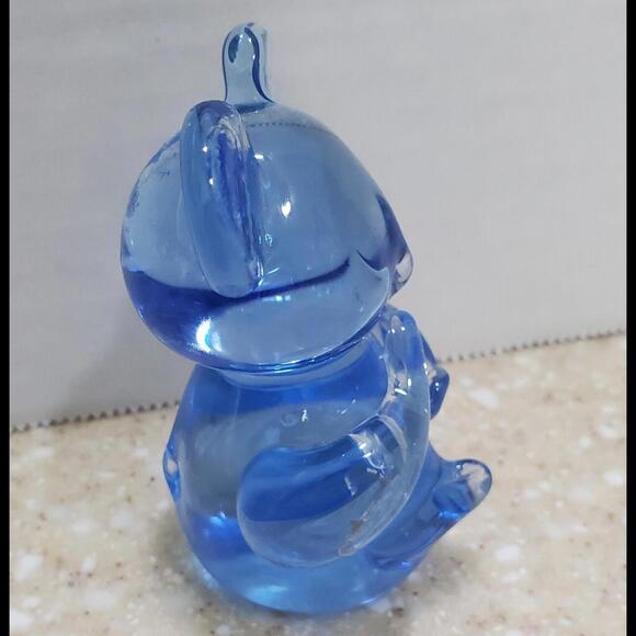 Fine Blue Lead Crystal Bear Figurine US Commemorative Fine Arts Gallery Vtg 90 - Picture 3 of 5